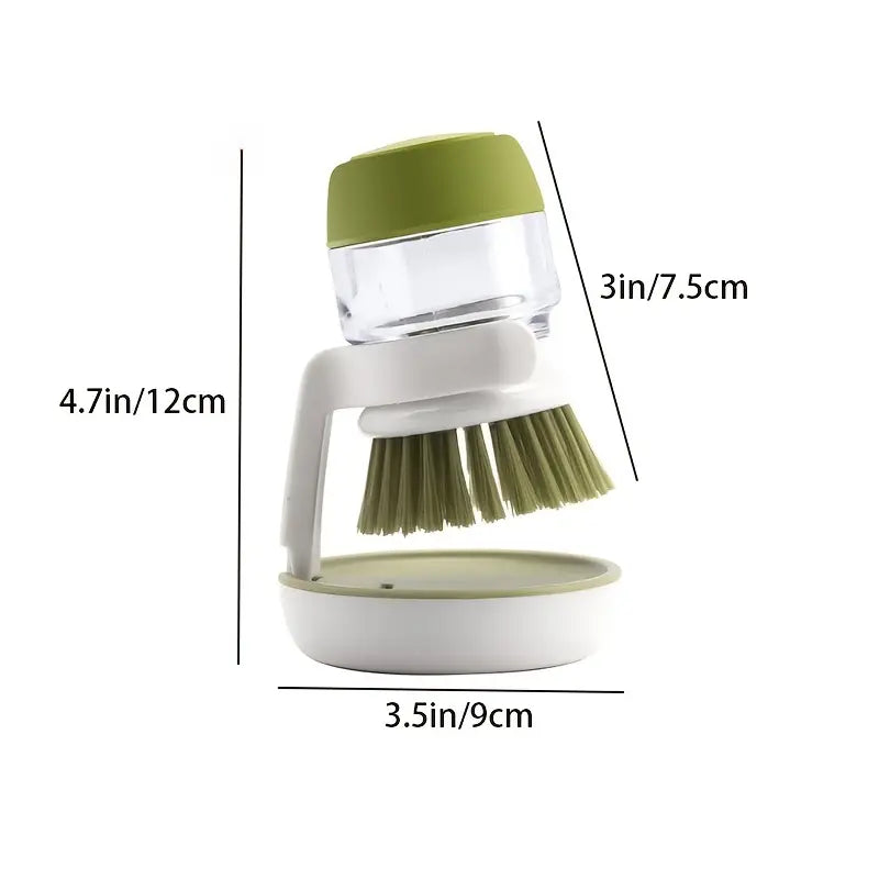 1pc Hydraulic Tableware Washing Brush - Efficiently Clean Dishes and Pots with Press Soap Liquid - Scale Removal Plate Brush Included
